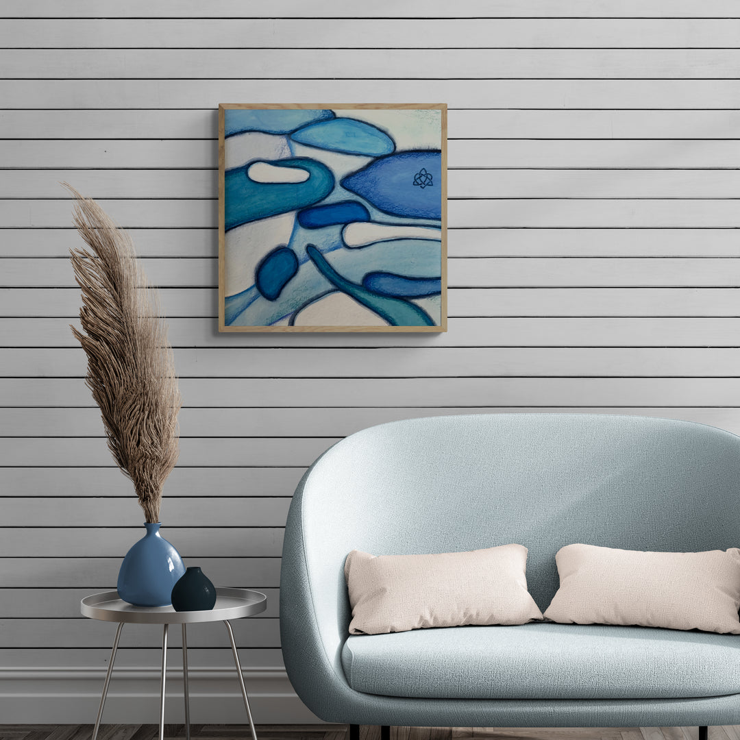 Kornblume I Kunstdruck gerahmt mit Passepartout