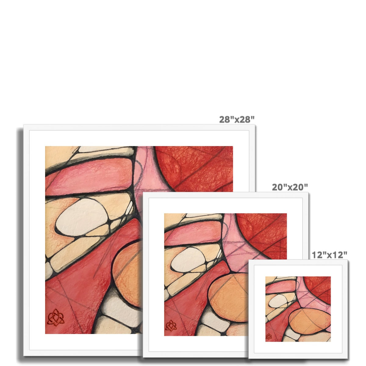 Rose I Kunstdruck gerahmt mit Passepartout