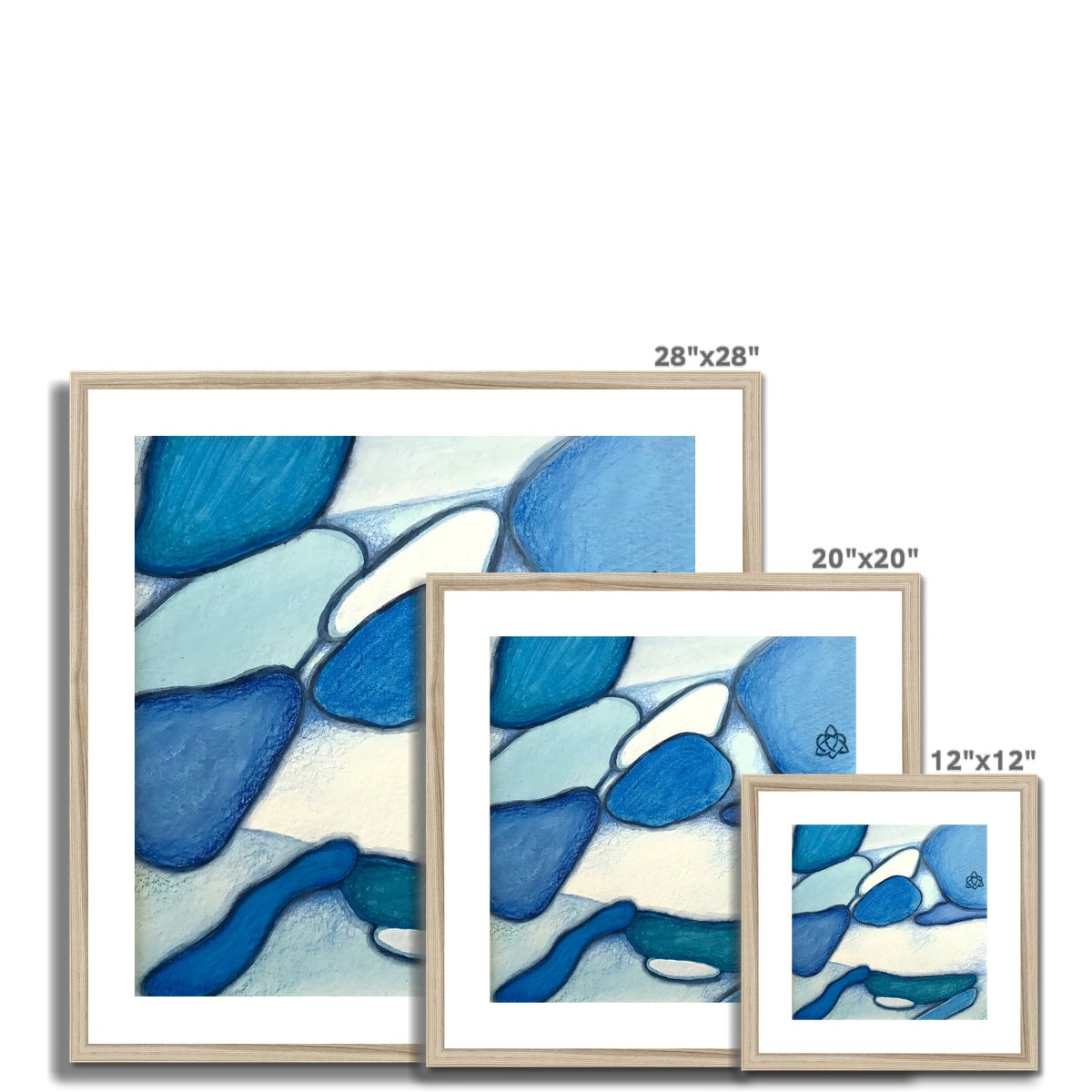 Kornblume II Kunstdruck gerahmt mit Passepartout