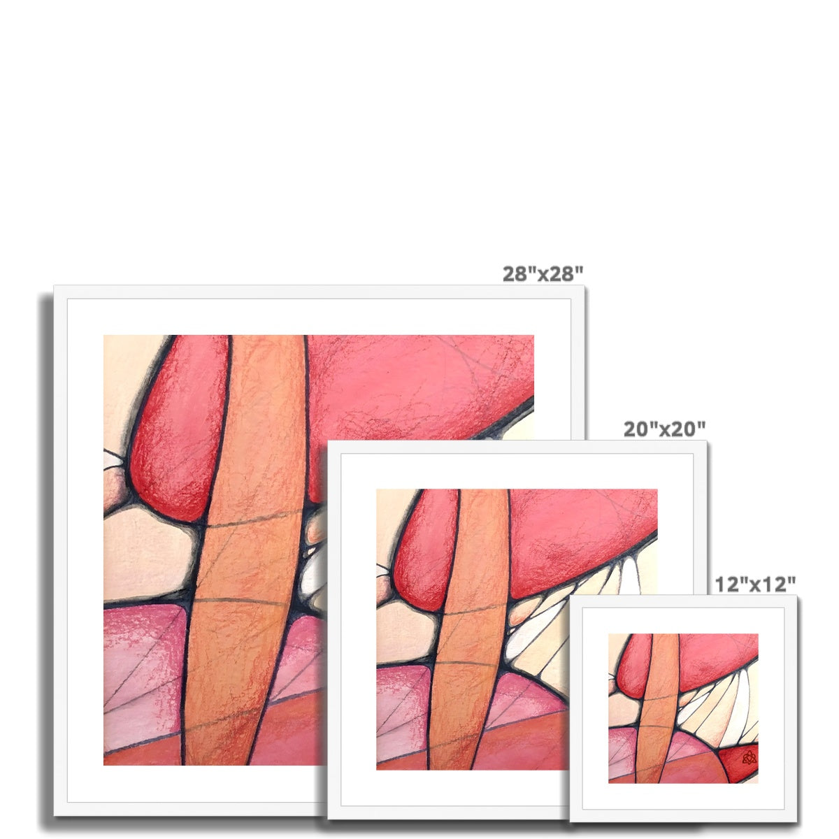 Rose II Kunstdruck mit Passepartout gerahmt