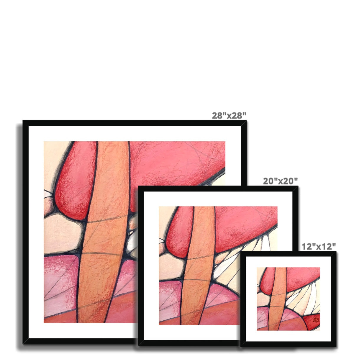 Rose II Kunstdruck mit Passepartout gerahmt