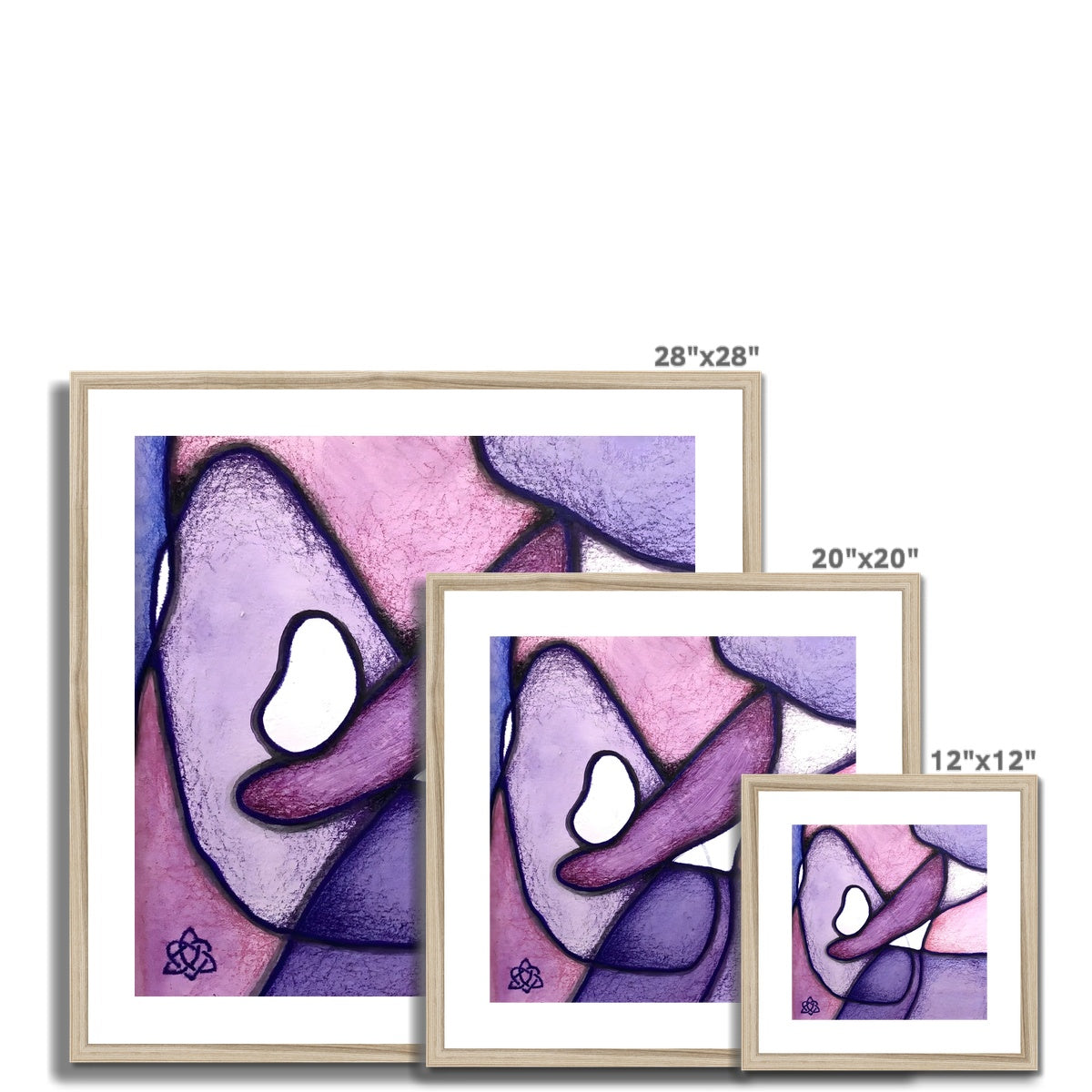 Malve I Kunstdruck gerahmt mit Passepartout