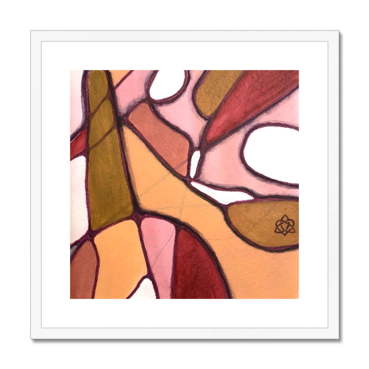 Chrysantheme II Kunstdruck gerahmt mit Passepartout