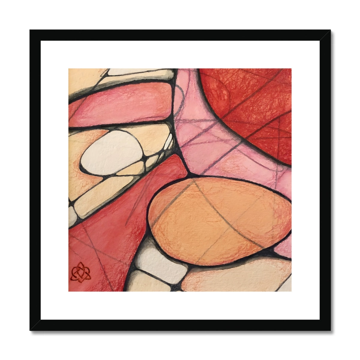 Rose I Kunstdruck gerahmt mit Passepartout