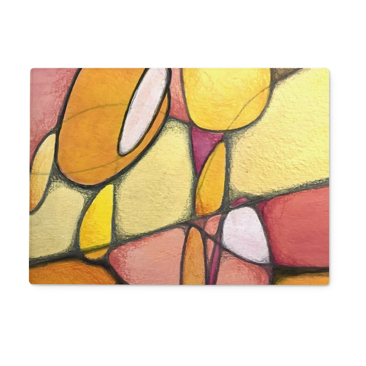Zinnia I Glass Chopping Board