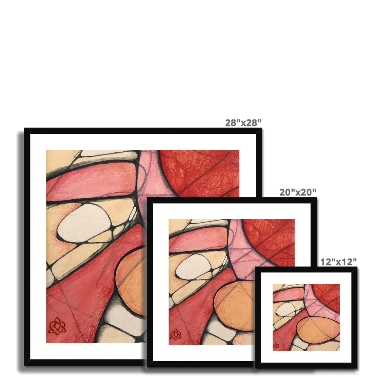 Rose I Kunstdruck gerahmt mit Passepartout