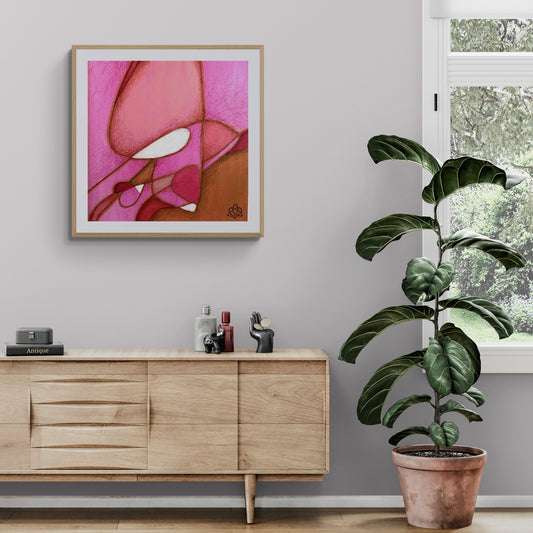 Kosmee I Kunstdruck gerahmt mit Passepartout