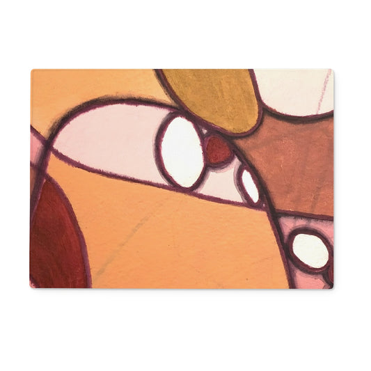 Chrysanthemum I Glass Chopping Board